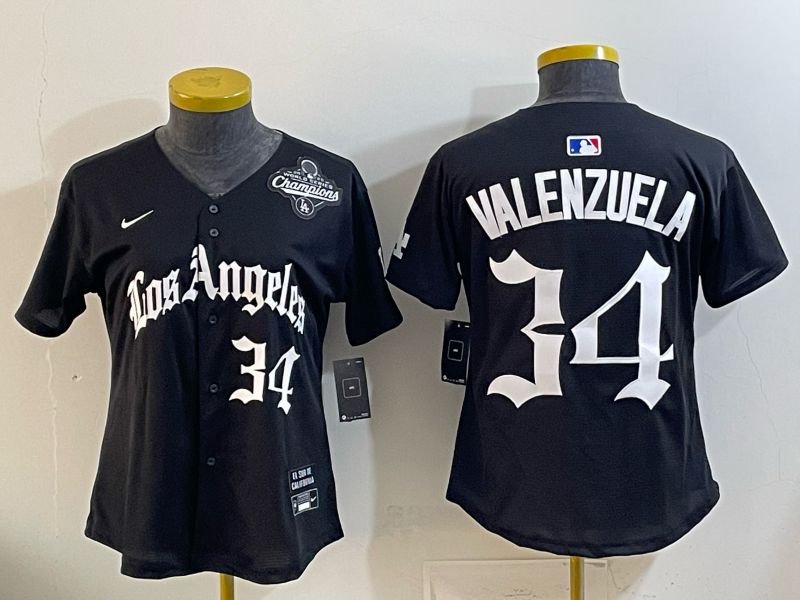 Youth Los Angeles Dodgers #34 Valenzuela Black 5th Jointly Name 2026 Nike MLB Jersey style 06
